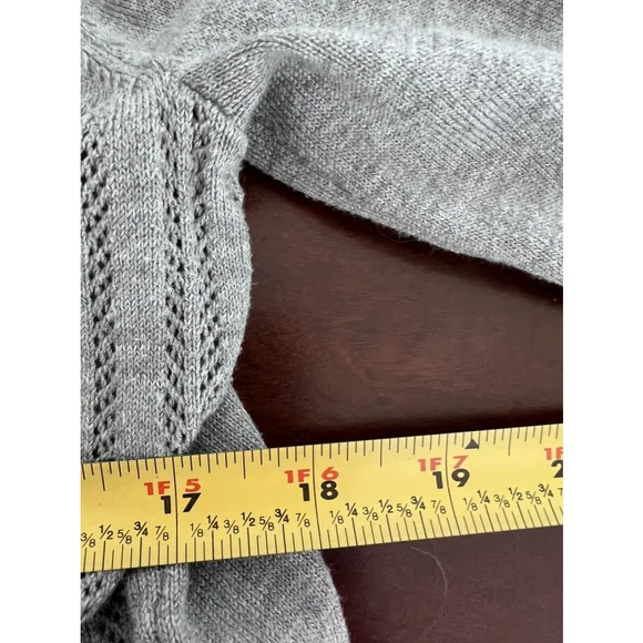 Karen Scott Womens Open Knit Cardigan Sweater Size Large Gray - Picture 4 of 6